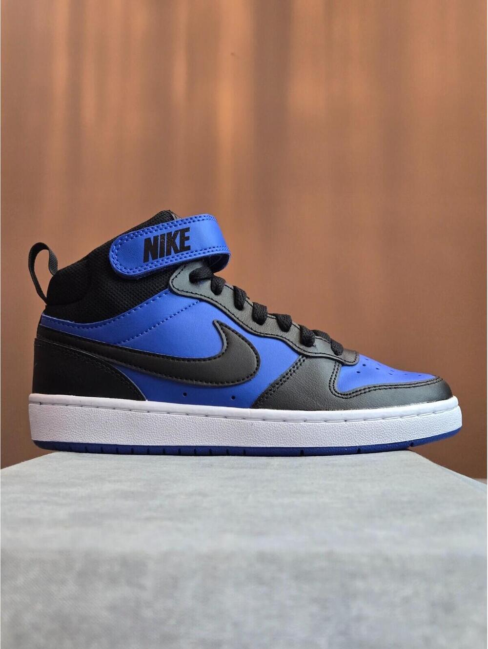 Nike Court Borough Mid 2 Game Royal Black CD7782-404 Size 4.5Y / 6W New In Box